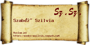 Szabó Szilvia névjegykártya
