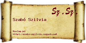 Szabó Szilvia névjegykártya